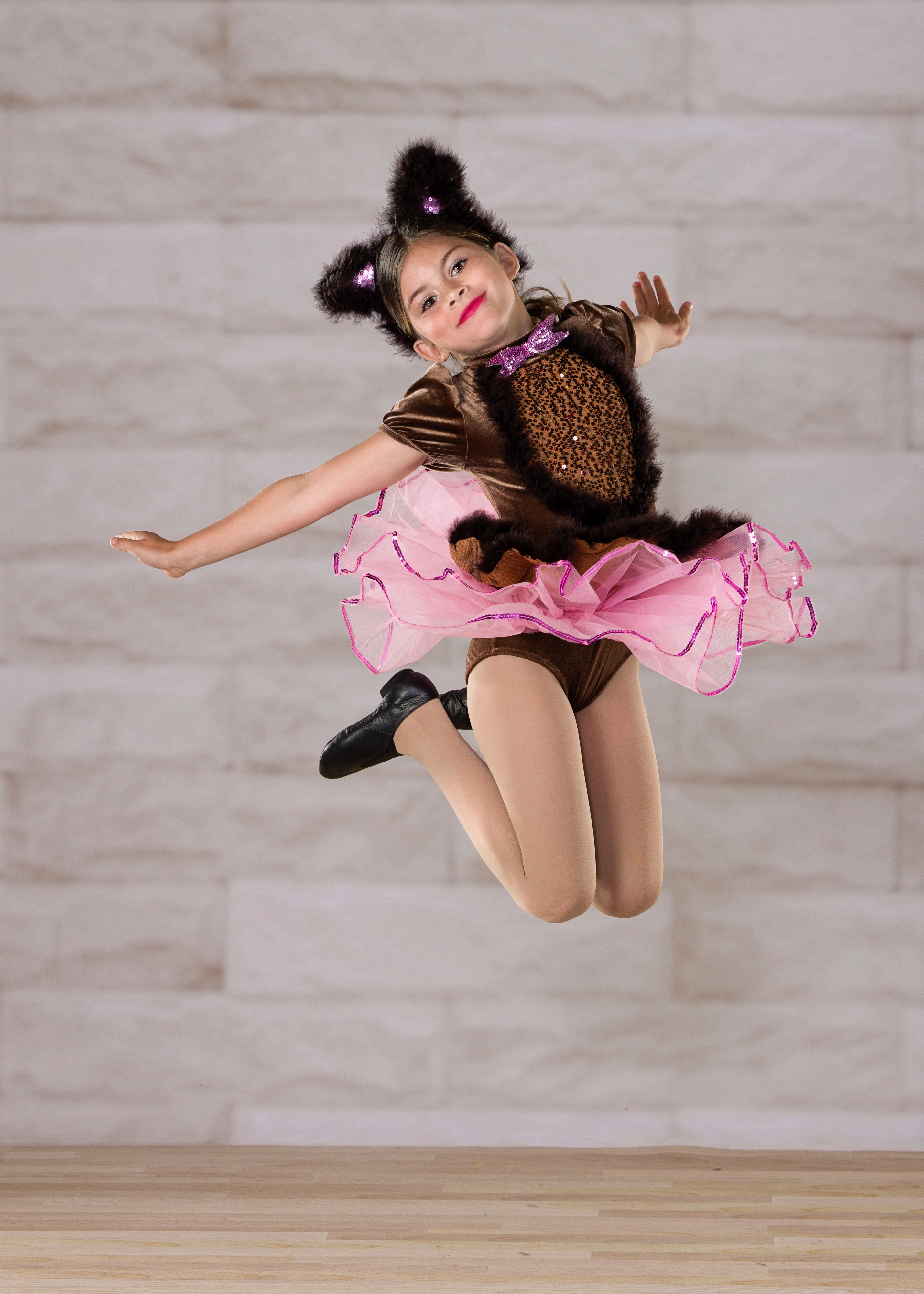dancer girl jumps in air